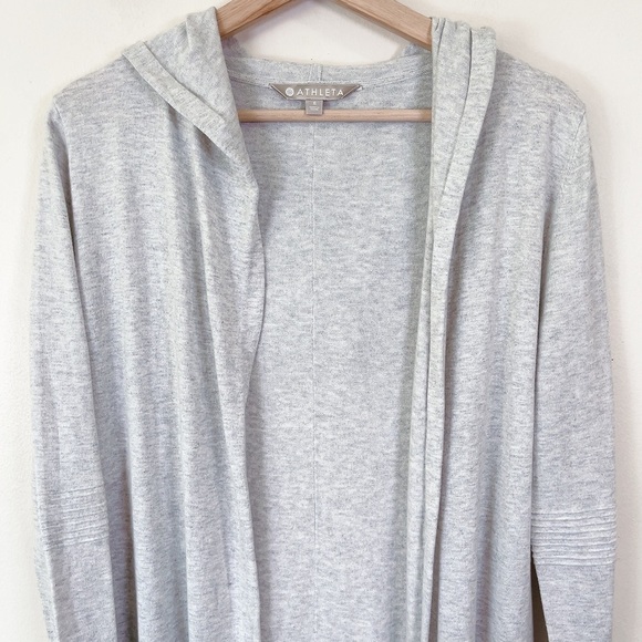 Athleta Light Gray Hooded Cardigan - Picture 8 of 16